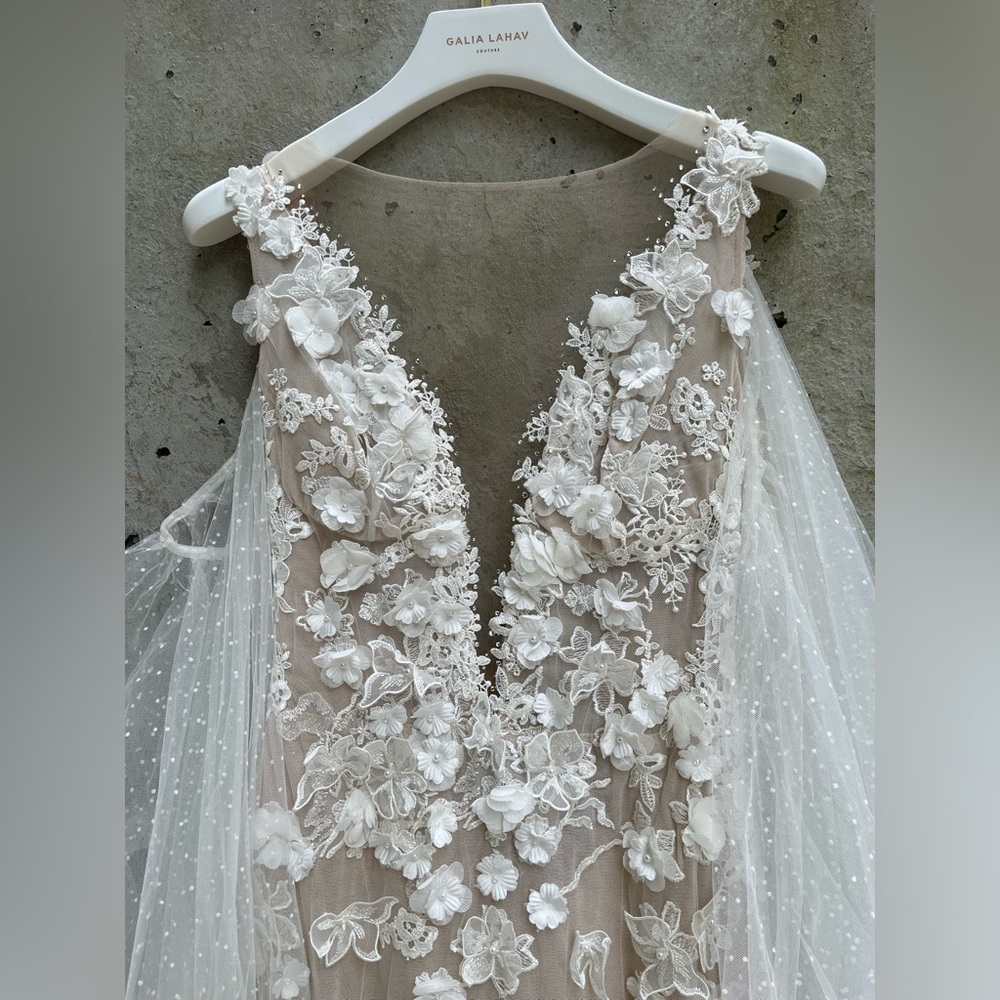 New Galia Lahav Couture Fleur silk lace wedding dress sz 42 10/12 bridal… - Picture 5 of 16